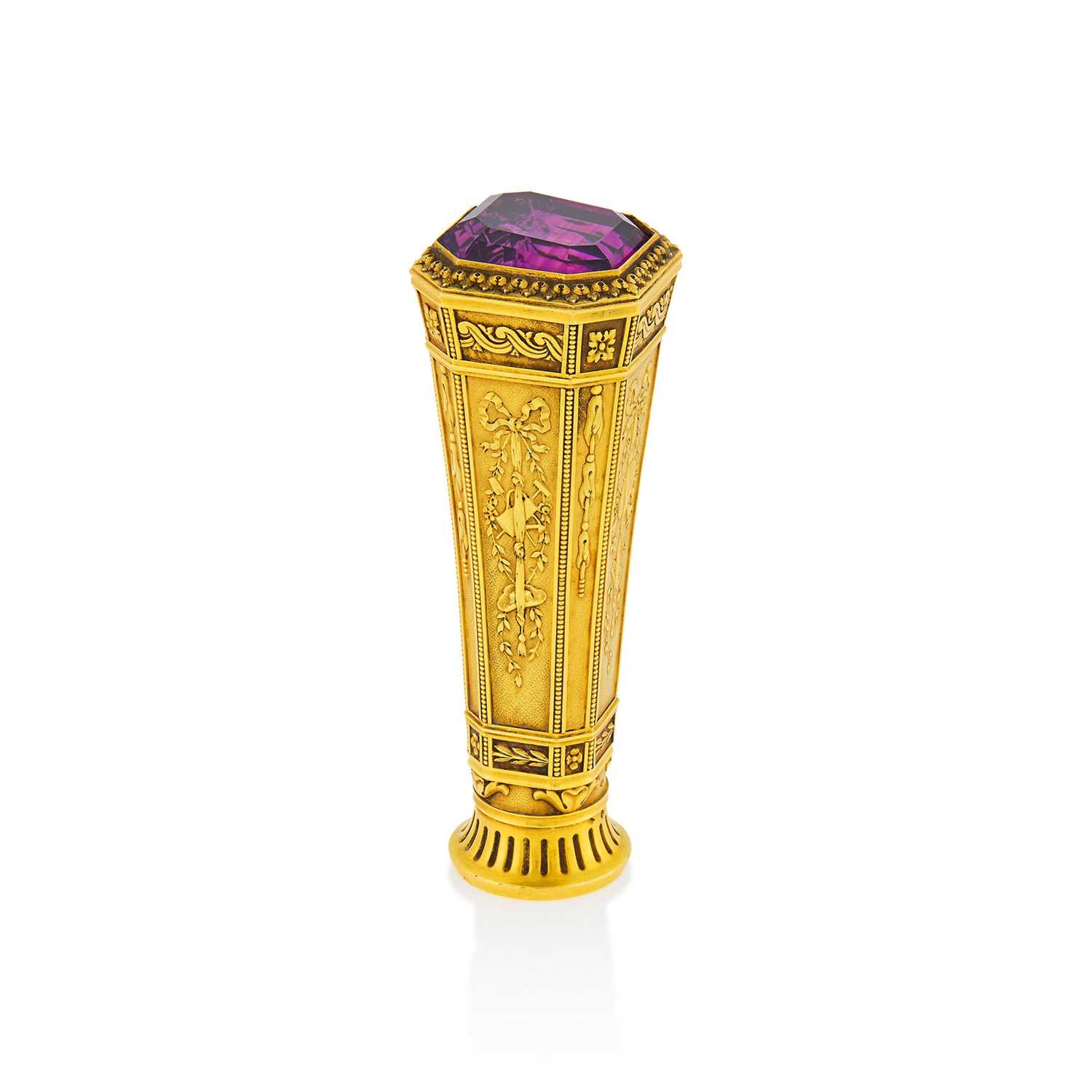 Lot 140 - Antique Gold and Foil-Backed Amethyst Seal, France