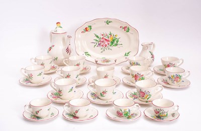 Lot 1 - French Glazed Porcelain Tea Service