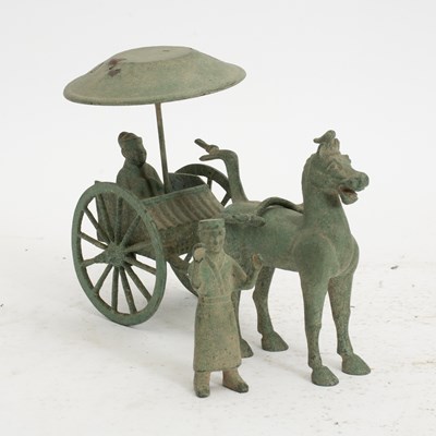 Lot 2 - Chinese Bronze Carriage Figure