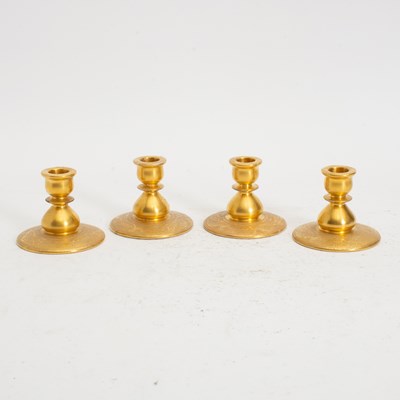 Lot 3 - Set of Four Bavarian Gilt Painted Porcelain Candleholders