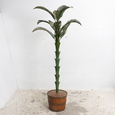 Lot 8 - Tole Painted Faux Palm Tree