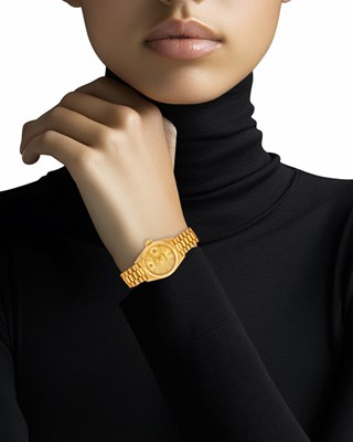 Lot 1087 - Rolex Gold 'Datejust' Wristwatch, Ref. 6917