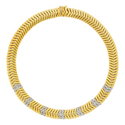 Lot 5 - Two-Color Gold and Diamond Necklace