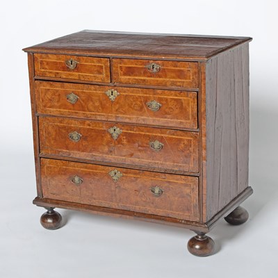 Lot 242 - George I Inlaid Oak and Burr Elm Chest of Drawers