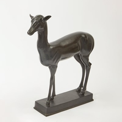 Lot 39 - Patinated Bronze Model of a Fawn