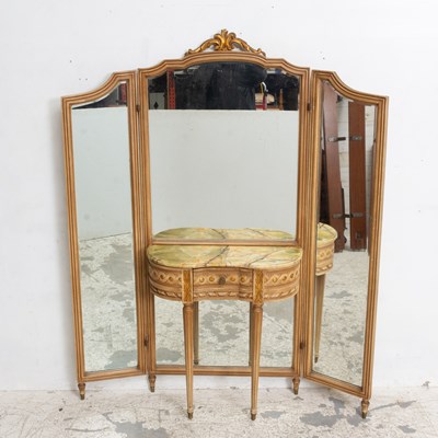 Lot 32 - Belle Epoque Style Three-Panel Vanity