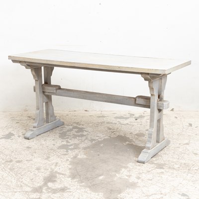 Lot 34 - Blue Painted Trestle Table