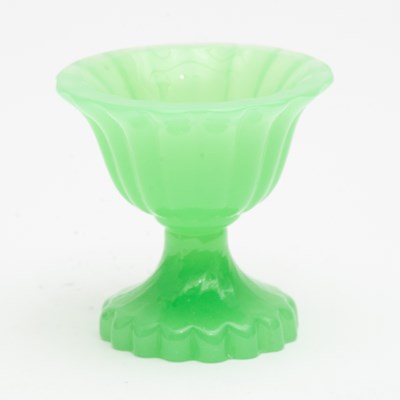 Opaque Green Glass Open Salt