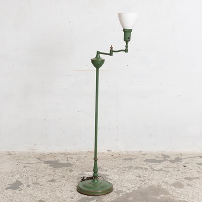 Lot 41 - Green Painted Tole Floor Lamp