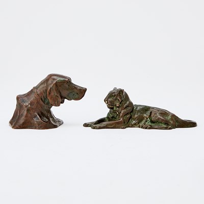Lot 135 - Two Tiffany Studios Bronze Animalier Desk Weights