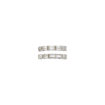 Lot 128 - Pair of Platinum and Diamond Band Rings