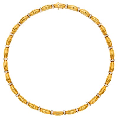 Lot 143 - Tiffany & Co. Gold and Diamond Necklace