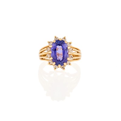 Lot 1200 - Gold, Tanzanite and Diamond Ring