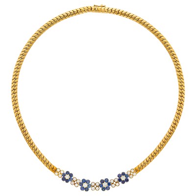 Lot 125 - Garrard Gold, Sapphire and Diamond Necklace