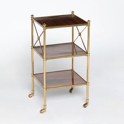 Lot Regency Style Gilt Brass and Rosewood Etagere