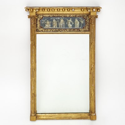 Lot 212 - George III Giltwood and Églomisé Mirror