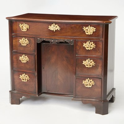 Lot 145 - George III Serpentine Shaped Mahogany Kneehole Desk