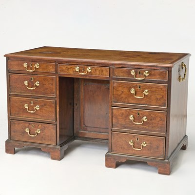 Lot 96 - George III Oak Pedestal Desk