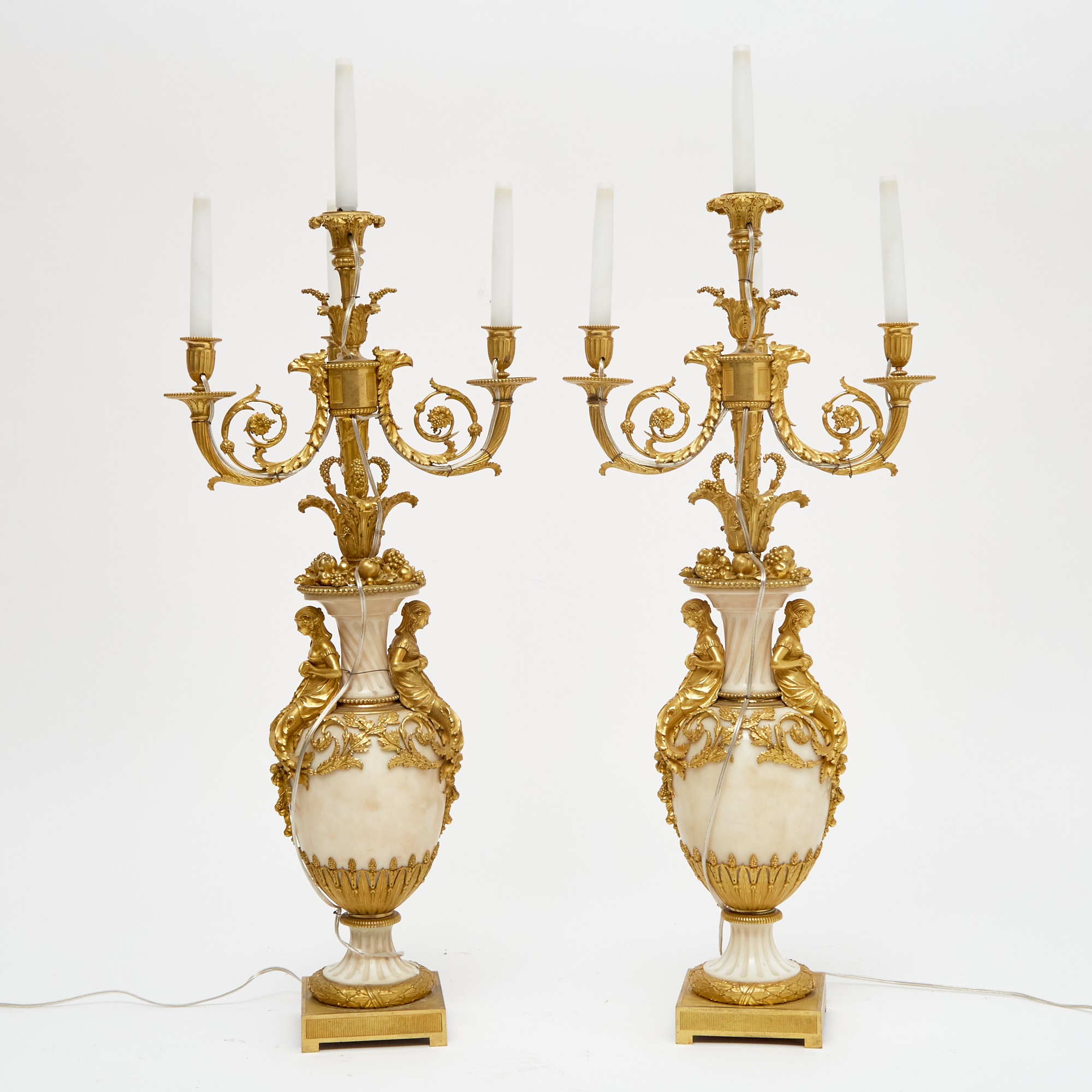 Lot 123 - Pair of Louis XVI Style Gilt-Bronze Mounted