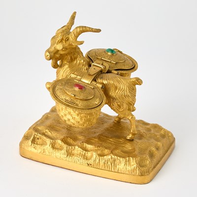 Lot 177 - Continental Gilt-Bronze Animalier Inkstand