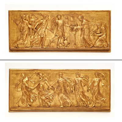 Lot 164 - Pair of Neoclassical Style Giltwood Plaques