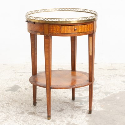 Lot 62 - Marble Top Marquetry Inlaid Gallery Table