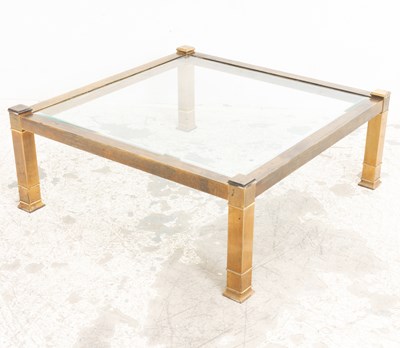 Lot 64 - Mid-Century Modern Glass Top Brass Coffee Table