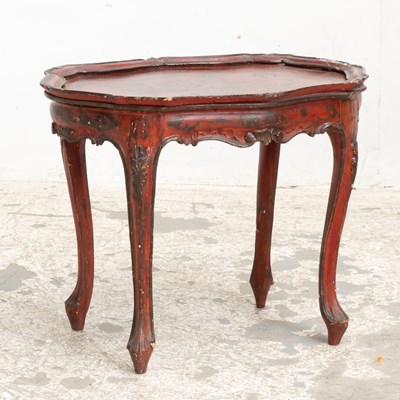 Lot 66 - Chinoiserie-Style Red Painted Low Table