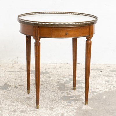 Lot 72 - Louis XVI Style Mahogany Marble Top Gallery Table