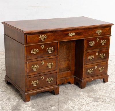 Lot 88 - Burlwood Brass Mounted Kneehole Desk