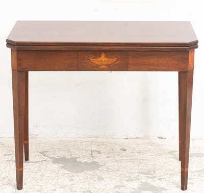 Lot 154 - Mahogany Inlaid Fold-Over Table