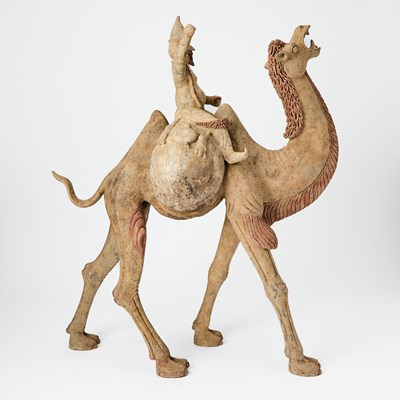 Lot 503 - A Chinese Pottery Figure of a Standing Camel and Rider