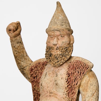 Lot 503 - A Chinese Pottery Figure of a Standing Camel and Rider