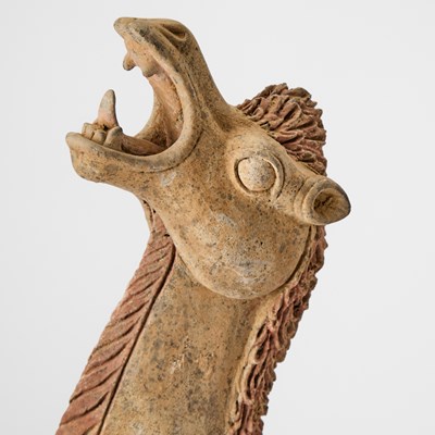 Lot 503 - A Chinese Pottery Figure of a Standing Camel and Rider