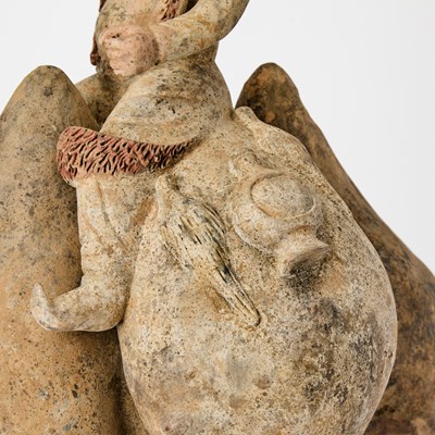 Lot 503 - A Chinese Pottery Figure of a Standing Camel and Rider