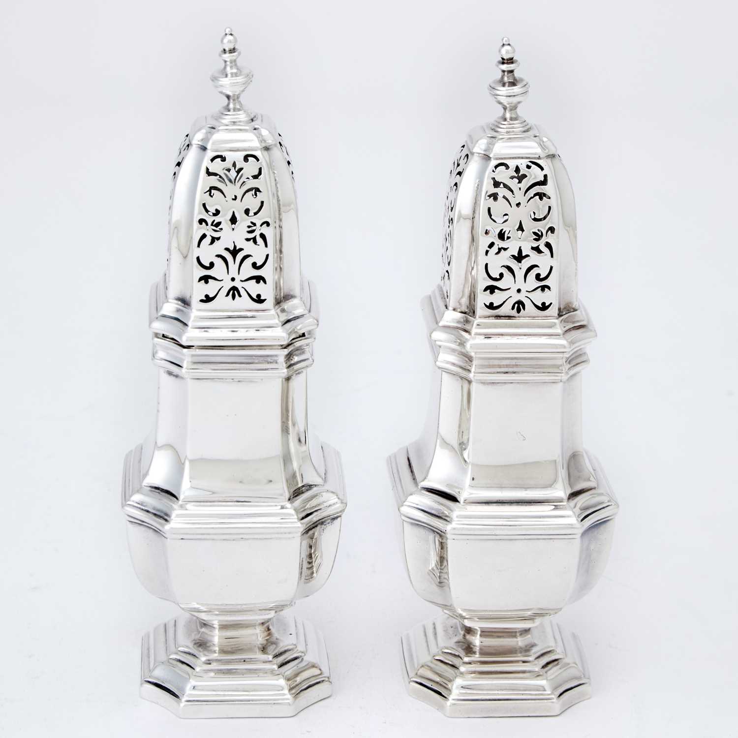 Lot 198 - Pair of Edward VII Sterling Silver Sugar Casters