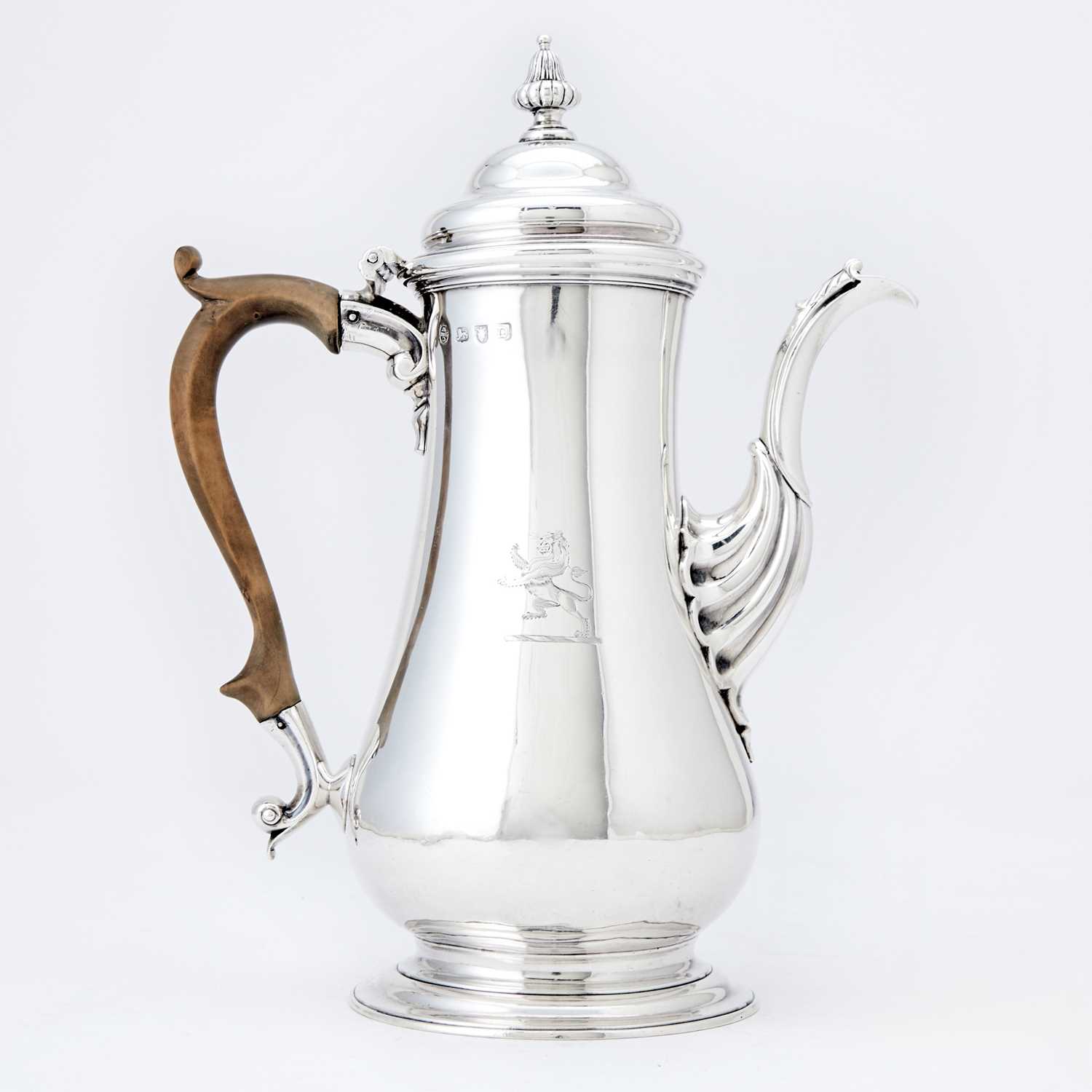 Lot 202 - George II Sterling Silver Coffee Pot