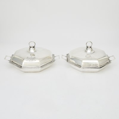 Lot 201 - Pair of George III Sterling Silver Octagonal Covered Entree Dishes