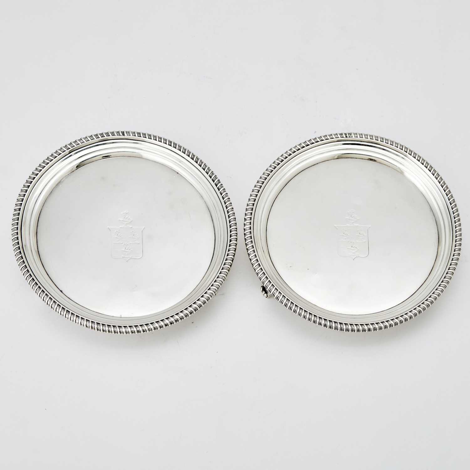 Lot 200 - Pair of George III Sterling Silver Footed Salvers