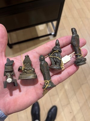 Lot 616 - A Group of Chinese and Himalayan Miniature Bronze Votive Figures