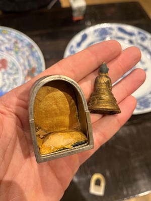 Lot 616 - A Group of Chinese and Himalayan Miniature Bronze Votive Figures