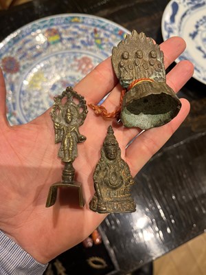 Lot 616 - A Group of Chinese and Himalayan Miniature Bronze Votive Figures