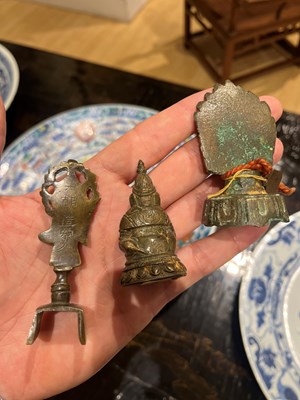 Lot 616 - A Group of Chinese and Himalayan Miniature Bronze Votive Figures