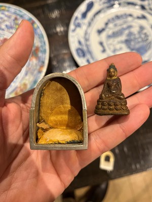 Lot 616 - A Group of Chinese and Himalayan Miniature Bronze Votive Figures