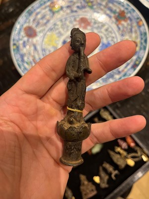 Lot 616 - A Group of Chinese and Himalayan Miniature Bronze Votive Figures