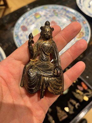 Lot 616 - A Group of Chinese and Himalayan Miniature Bronze Votive Figures