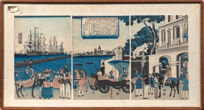 Lot 91 - Japanese Ukiyo-e Woodblock Triptych