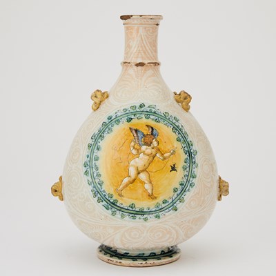 Lot 536 - Spanish Polychrome Maiolica Pilgim's Flask