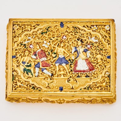 Lot 569 - Continental Gold and Enamel Box