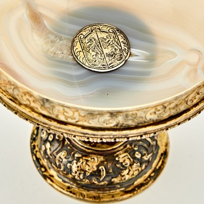 Lot 538 - A German Silver-Gilt Mounted Agate Double Cup